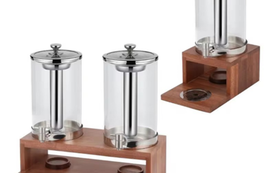 Bình nước trái cây nóng lạnh đế gỗ