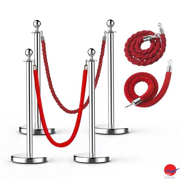 Cây phân cách dây móc màu trắng